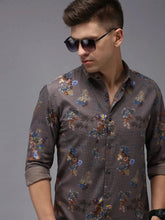 Men Grey Printed Casual Shirt-PARKERPRINT-1543-Grey